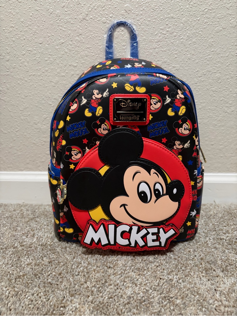 Loungefly Mickey Mouse Kids Mini Backpack - Black, Red, Yellow, Blue